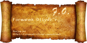 Formanek Olivér névjegykártya