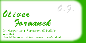 oliver formanek business card